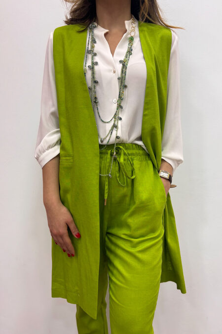 Gilet in lino, verde
