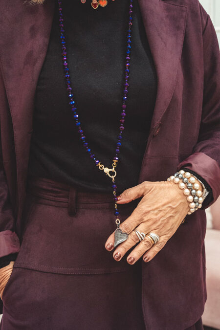 Collana con cristalli viola