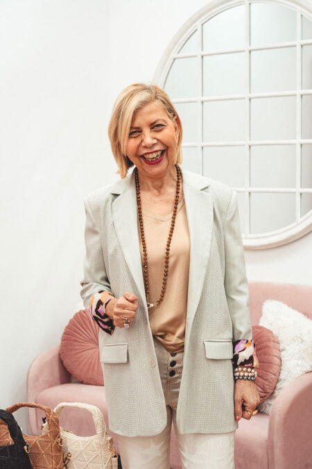 Blazer Rossano Perini monopetto con strass crystal e rever a lancia