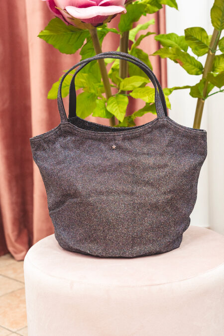 Borsa L’Aura Armando Multicolor nera, viola e rosa